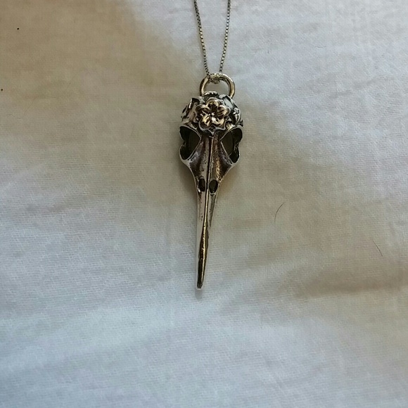 Jewelry - Gothic Noir Raven Sugar Skull Necklace